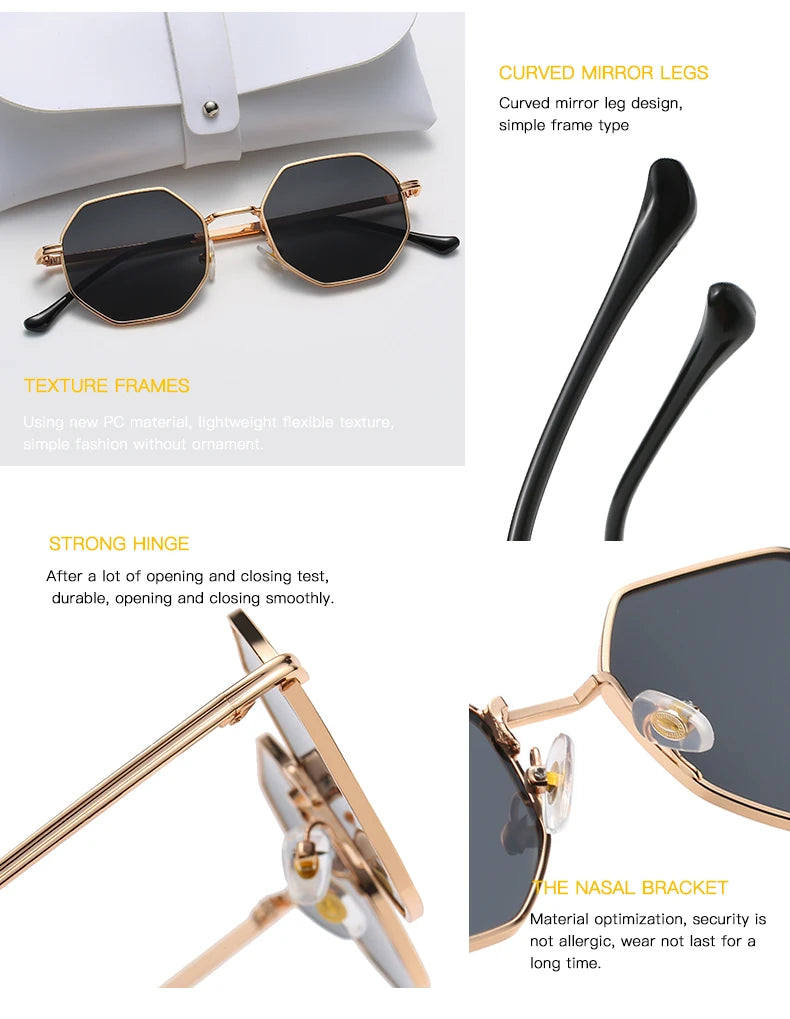 Lunettes de Soleil de Forme Polygone