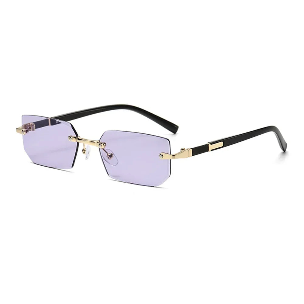 Lunettes de soleil rectangulaires sans monture