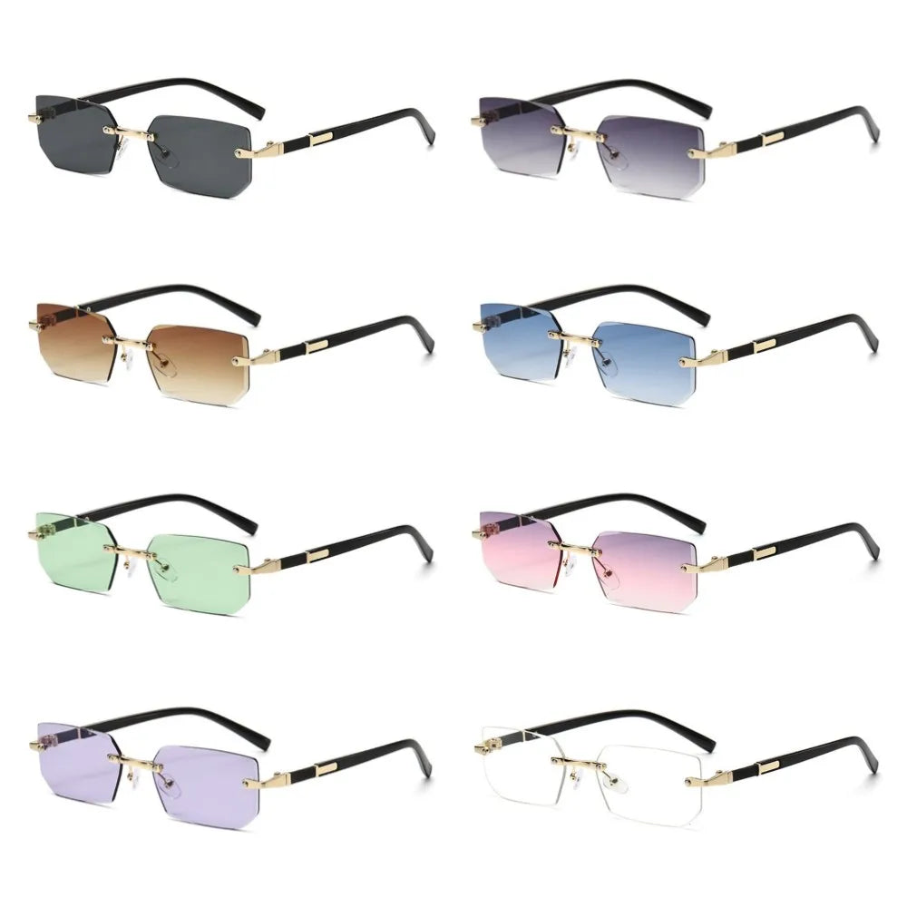 Lunettes de soleil rectangulaires sans monture
