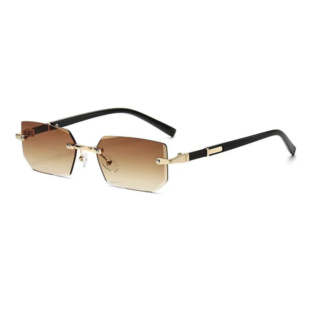 Lunettes de soleil rectangulaires sans monture