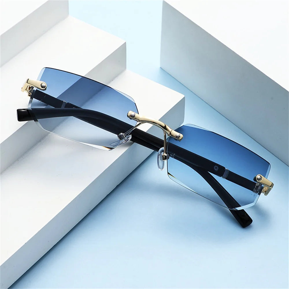 Lunettes de soleil rectangulaires sans monture